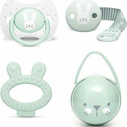 Suavinex 306629 Set Ciuccio Tettina Simmetrica In Silicone Per Neonati 0-6 Mesi, Catenella Portasucchietto In Tessuto, Portaciuccio, Massaggiagengive, Verde Prima infanzia/Regali per neonati/Set da regalo La Casa Del Bebè - Napoli, Commerciovirtuoso.it