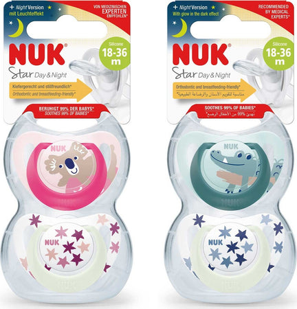 SUCCHIETTO-NUK-STAR-DAY&NIGHT-Silicone-18-36-2PZ