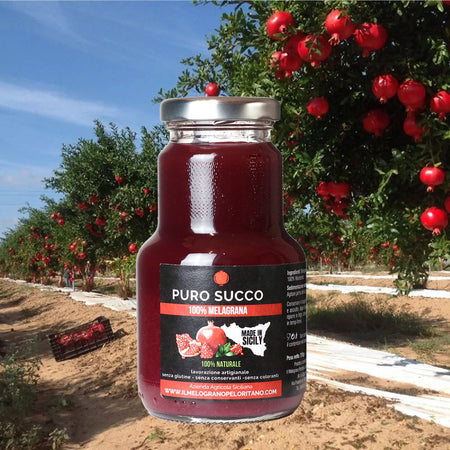 Succo di Melograno Siciliano Wonderful Spremuto a Freddo 100% Puro 12x 210ml Il Melograno Peloritano