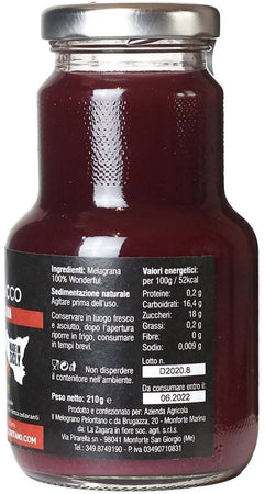 Succo di Melograno Siciliano Wonderful Spremuto a Freddo 100% Puro 210ml Il Melograno Peloritano