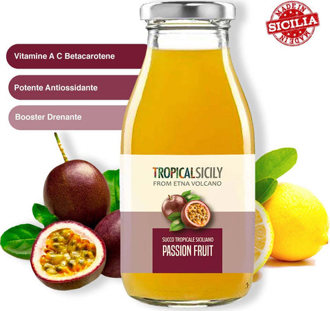 Succo Di Passion Fruit Concentrato 53% Di Polpa Made In Sicilia Succo Puro Di Maracuja Frutto Della Passione In Vetro Da 250ml Alimentari e cura della casa/Caffè tè e bevande/Succhi frullati e centrifugati/Succhi di frutta Tropical Sicily - Milazzo, Commerciovirtuoso.it