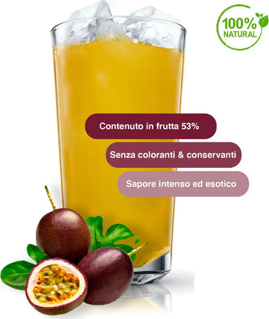 Succo Di Passion Fruit Concentrato 53% Di Polpa Made In Sicilia Succo Puro Di Maracuja Frutto Della Passione In Vetro Da 250ml Alimentari e cura della casa/Caffè tè e bevande/Succhi frullati e centrifugati/Succhi di frutta Tropical Sicily - Milazzo, Commerciovirtuoso.it