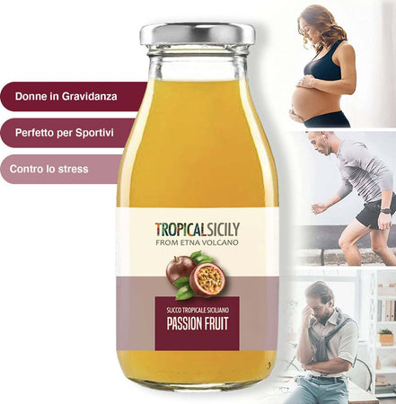 Succo Di Passion Fruit Concentrato 53% Di Polpa Made In Sicilia Succo Puro Di Maracuja Frutto Della Passione In Vetro Da 250ml Alimentari e cura della casa/Caffè tè e bevande/Succhi frullati e centrifugati/Succhi di frutta Tropical Sicily - Milazzo, Commerciovirtuoso.it