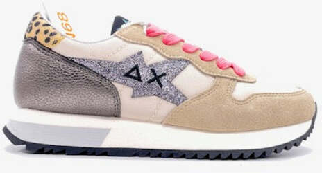 SUN68 Sneaker Donna Stargirl Glitter Bianco Panna