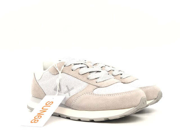 SUN68 Sneaker Girl's Ally Glitter Bianco
