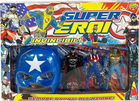 Super-Eroi-Invincibili-Più-Maschera-Serie-Di-Personaggi-Giocattolo-Bambini-3+