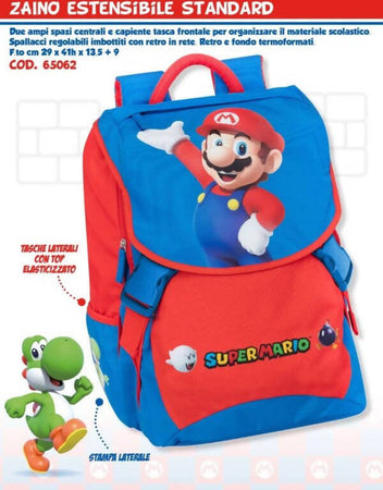 Super Mario Zaino Scuola Estensibile Organizzato 65062 Blu Rosso Franco Cosimo Panini Cancelleria e prodotti per ufficio/Scuola e materiale didattico/Materiale scolastico/Cartelle e zaini per la scuola/Zainetti per bambini Cartoleria Deja Vu - Crotone, Commerciovirtuoso.it