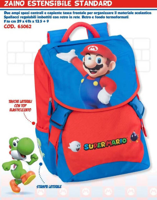 Super Mario Zaino Scuola Estensibile Organizzato 65062 Blu Rosso Franco Cosimo Panini Cancelleria e prodotti per ufficio/Scuola e materiale didattico/Materiale scolastico/Cartelle e zaini per la scuola/Zainetti per bambini Cartoleria Deja Vu - Crotone, Commerciovirtuoso.it