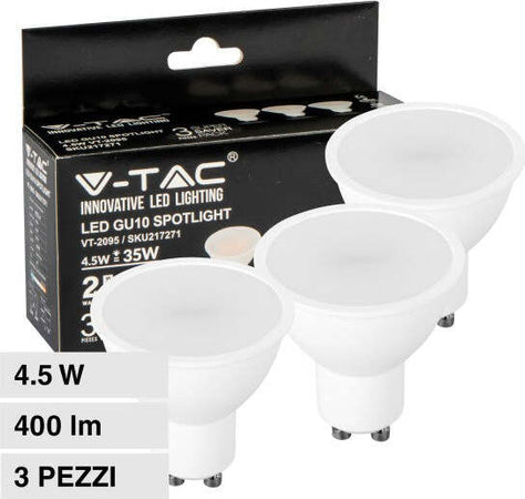 SUPER SAVER PACK 3X LAMPADINA LED GU10 4.5W FARETTO SPOTLIGHT SMDV-TAC VT-2095 - SKU 217269 / 217270 / 217271 Illuminazione/Illuminazione per interni/Luci da incasso Zencoccostore - Formia, Commerciovirtuoso.it