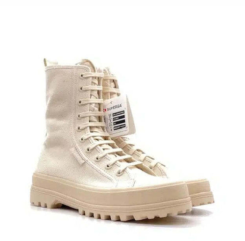 SUPERGA  Anfibi donna ALPINA HIGH beige/avorio
