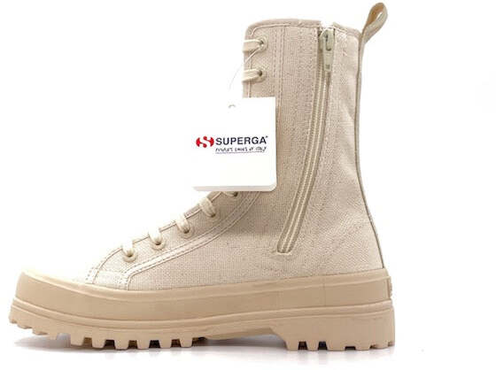 SUPERGA  Anfibi donna ALPINA HIGH beige/avorio