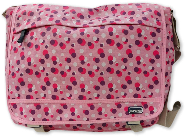 Superga Borsa Tracolla Scuola Estensibile Fantasy Dots Rosa Multicolore Cartella Scuola Pois