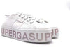 SUPERGA PLATFORM LETTERING White/opalescent violet