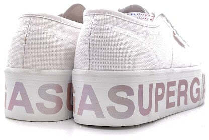 SUPERGA PLATFORM LETTERING White/opalescent violet