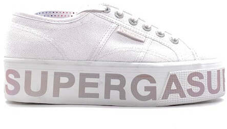 SUPERGA PLATFORM LETTERING White/opalescent violet