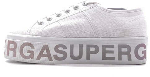 SUPERGA PLATFORM LETTERING White/opalescent violet