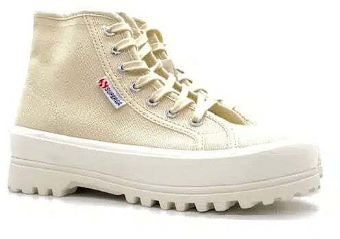 SUPERGA Sneaker alta donna ALPINA beige light eggshell