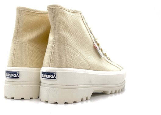 SUPERGA Sneaker alta donna ALPINA beige light eggshell