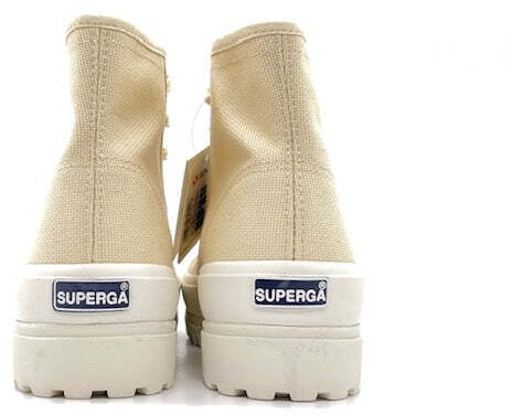SUPERGA Sneaker alta donna ALPINA beige light eggshell