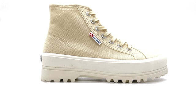 SUPERGA Sneaker alta donna ALPINA beige light eggshell