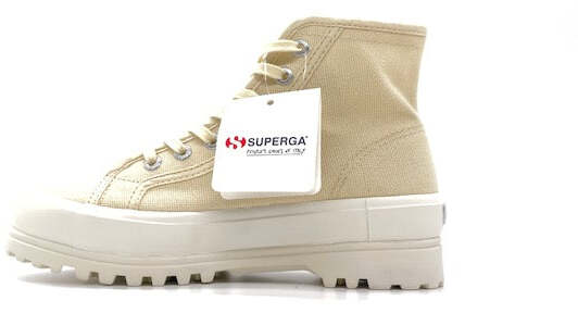 SUPERGA Sneaker alta donna ALPINA beige light eggshell