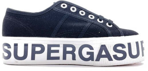 SUPERGA Sneaker Platform Lettering Black
