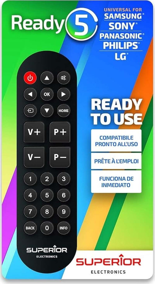 Superior-Telecomando-Ready-5-Universale-Lg-/-Samsung-/-Sony-/-Panasonic-/-Philips