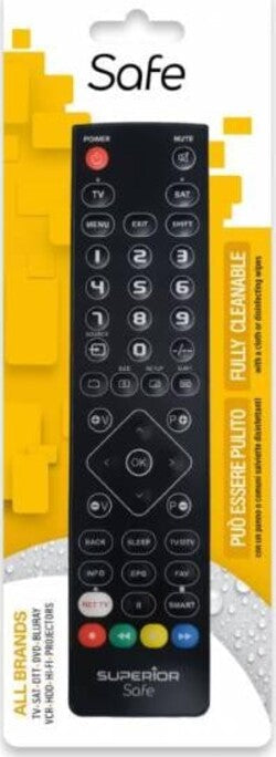 SUPERIOR-TELECOMANDO-UNIVERSALE-LAVABILE-SLIM-SAFE-2IN1-NERO