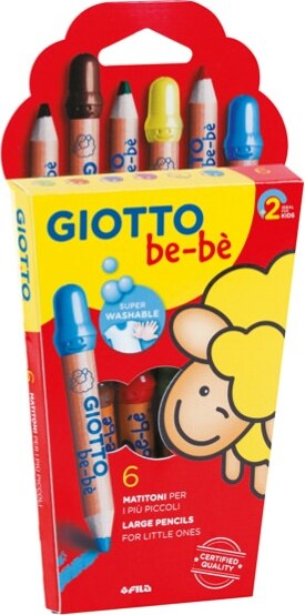 Supermatitoni - diametro mina 7 mm - lavabili - colori assortiti - con temperino - Giotto - astuccio 6 pezzi Giochi e giocattoli/Attività creative/Accessori per disegnare e colorare/Pennelli Eurocartuccia - Pavullo, Commerciovirtuoso.it