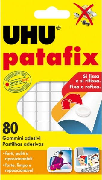 Supporti in gomma adesiva UHU Patafix - bianco - UHU - conf. 80 pezzi Fai da te/Ferramenta/Adesivi e sigillanti/Nastro adesivo/Nastro di montaggio Eurocartuccia - Pavullo, Commerciovirtuoso.it
