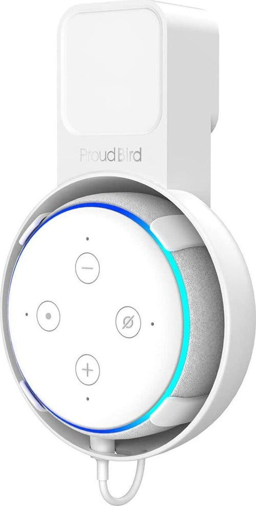 Supporto a Muro per Amazon Alexa Dot 3a Generazione, Migliore qualità del suono dell'altoparlante Dot, Gestione dei cavi integrata senza viti (Bianco)