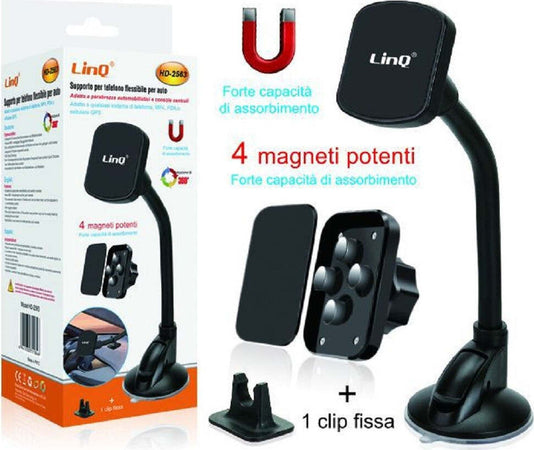 Supporto Da Auto Universale Per Smartphone Flessibile A Ventosa Magnetico Hd-2563 Elettronica/Cellulari e accessori/Accessori/Supporti Trade Shop italia - Napoli, Commerciovirtuoso.it