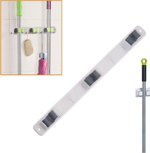 Supporto Da Muro Porta 3 Scope A Due Ganci Staffa Parete Casa Accessori Fai da te/Organizzazione casa e magazzini/Articoli di immagazzinamento per garage/Rastrelliere da muro Trade Shop italia - Napoli, Commerciovirtuoso.it