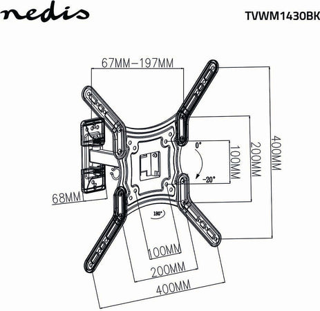 Supporto Da Parete per Tv 23-55 " Staffa a Scomparsa per Televisore Universale Max 30kg Supporto Articolabile