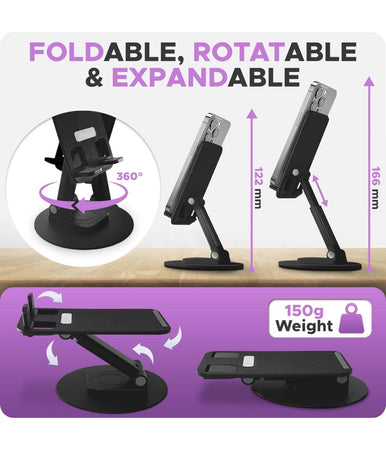 Supporto Da Tavolo Per Tablet Smartphone Universale Con Base E Snodo Regolabile
