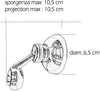 Supporto Doccia In Ottone Cromato, Vintage Completo Di Fissaggi
