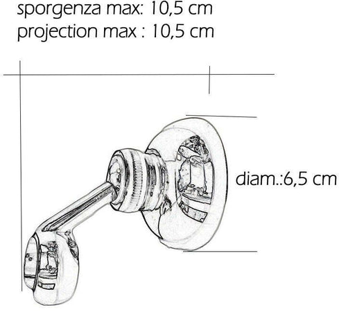 Supporto Doccia In Ottone Cromato, Vintage Completo Di Fissaggi