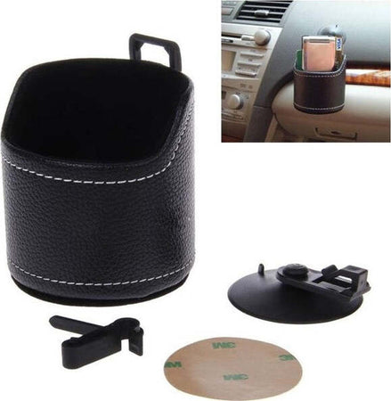 Supporto-Eco-Pelle-Porta-Bottiglia-Oggetti-Smartphone-Per-Bocchette-Aria-Auto