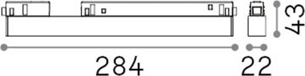 Supporto-Lineare-Binario-Ego-Alluminio-Nero-Led-7W-3000K-1-10V-L.28,4Cm