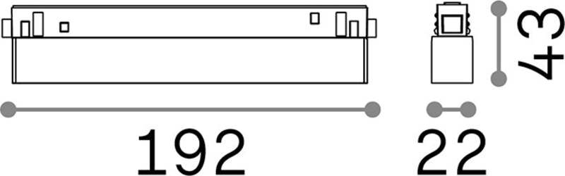 Supporto-Lineare-Binario-On-Off-Ego-Alluminio-Nero-1-Led-7W-3000K-Luce-Calda