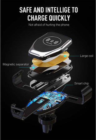 SUPPORTO MAGNETICO CARICABATTERIA WIRELESS AUTO PORTA CELLULARE UNIVERSALE Elettronica/Elettronica per veicoli/Accessori/Accessori per cellulari/Alloggiamenti Trade Shop italia - Napoli, Commerciovirtuoso.it