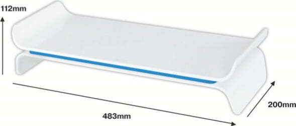 Supporto monitor Ergo Wow - bianco-blu - Leitz Elettronica/Informatica/Accessori/Accessori per Monitor/Supporti Eurocartuccia - Pavullo, Commerciovirtuoso.it