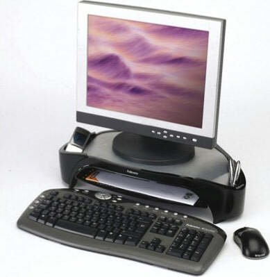 Supporto monitor plus - vaschetta e scomparti - Fellowes Elettronica/Informatica/Accessori/Accessori per Monitor/Supporti Eurocartuccia - Pavullo, Commerciovirtuoso.it