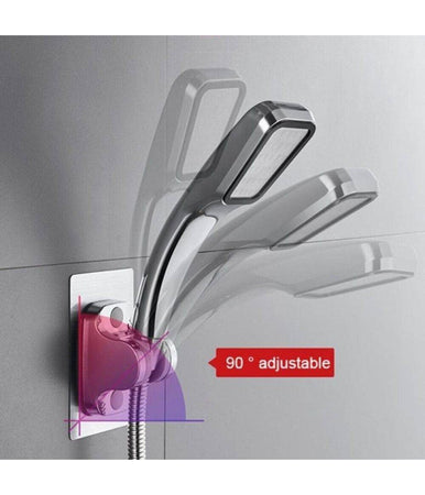 Supporto Per Soffione Doccia Doccetta Da Parete Muro In Abs Cromato Adesivo 79358
