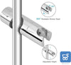 Supporto per soffione Doccia per Barra di Scorrimento Morsetto con Guida a Fibbia Dritta Comodo Regolabile a 360° per Tubo da 18‑25 mm