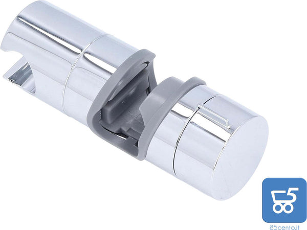 Supporto per soffione Doccia per Barra di Scorrimento Morsetto con Guida a Fibbia Dritta Comodo Regolabile a 360° per Tubo da 18‑25 mm