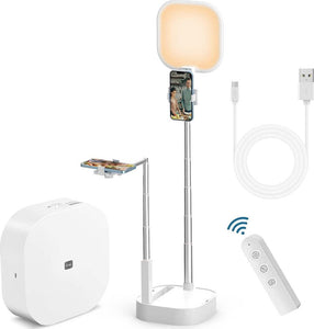 Supporto per telefono portatile wireless Luce di riempimento a LED dimmerabile pieghevole con telecomando - Confezione rovinata