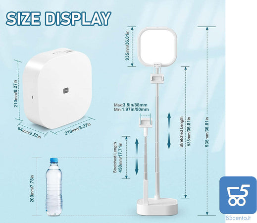 Supporto per telefono portatile wireless Luce di riempimento a LED dimmerabile pieghevole con telecomando - Confezione rovinata