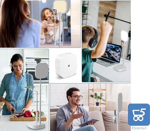 Supporto per telefono portatile wireless Luce di riempimento a LED dimmerabile pieghevole con telecomando - Confezione rovinata