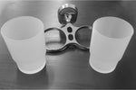 SUPPORTO PORTA BICCHIERE DOPPIO BICCHIERI PER SPAZZOLINI ACCIAIO VETRO A PARETE  Trade Shop italia - Napoli, Commerciovirtuoso.it